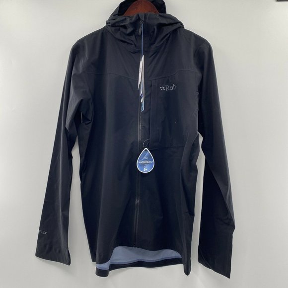 Massdrop x RAB Kinetic Jacket Men's sz L Black Waterproof Full Zip Hooded Rain - Picture 4 of 12